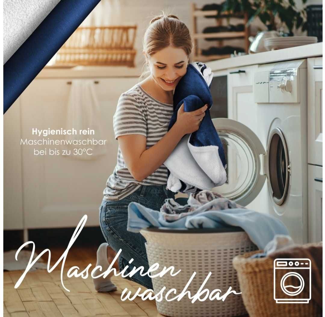 Przytulny koc puszysty miękki ciepły Sherpa dwustronny 130x150cm