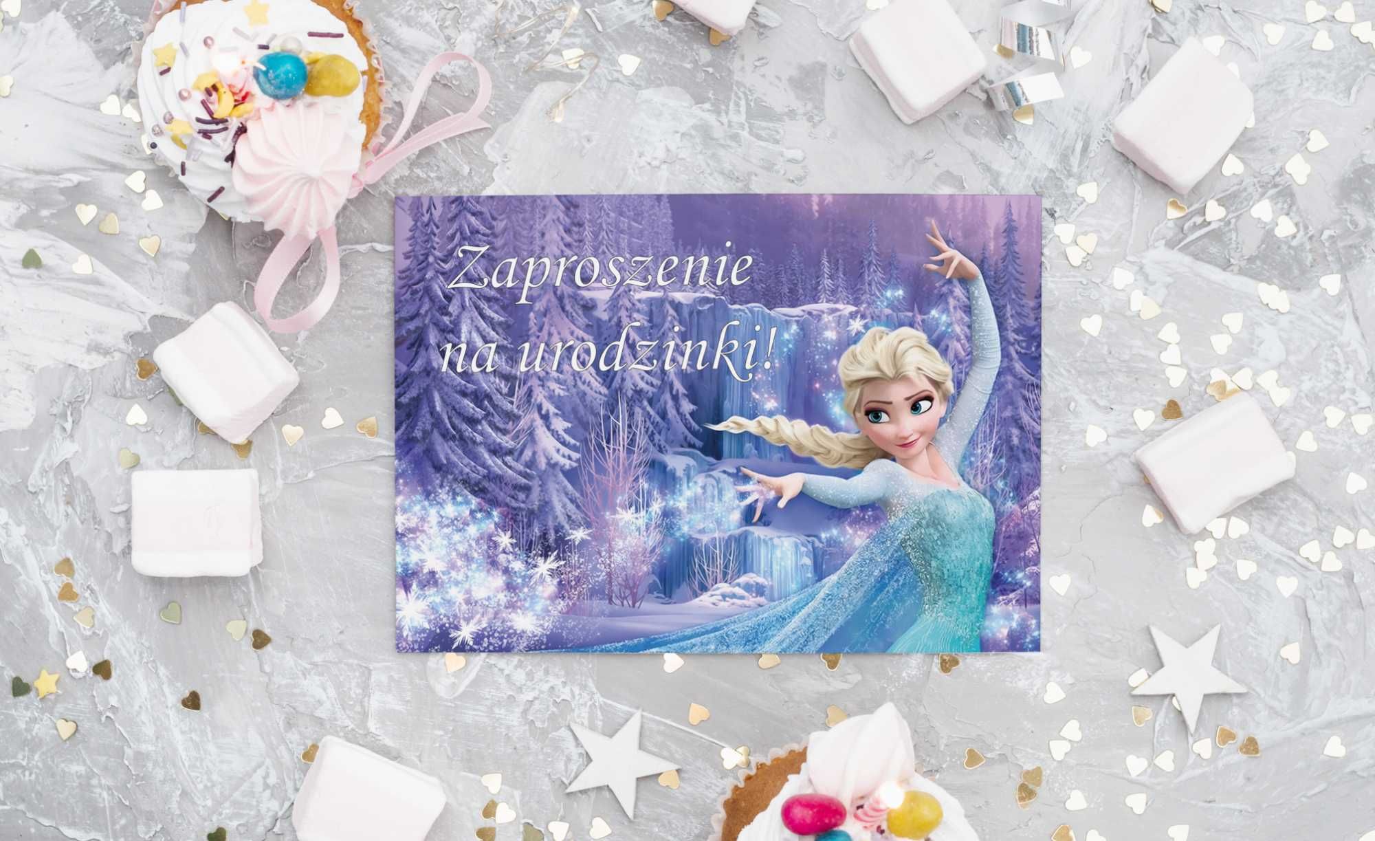 Zaproszenie na urodziny Kraina Lodu Elsa A6, 10 sztuk
