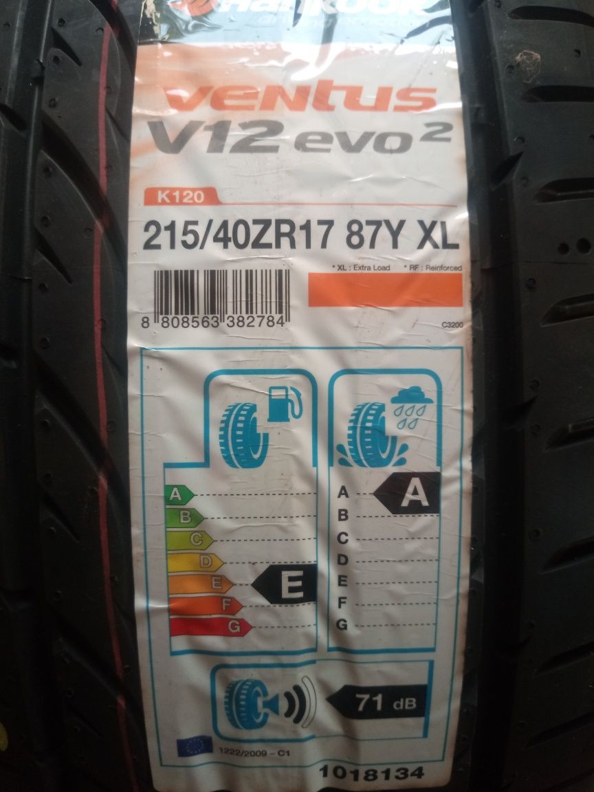 Opona 215/40R17" Hankook Ventus V12 evo2 pojedyńcz nowa