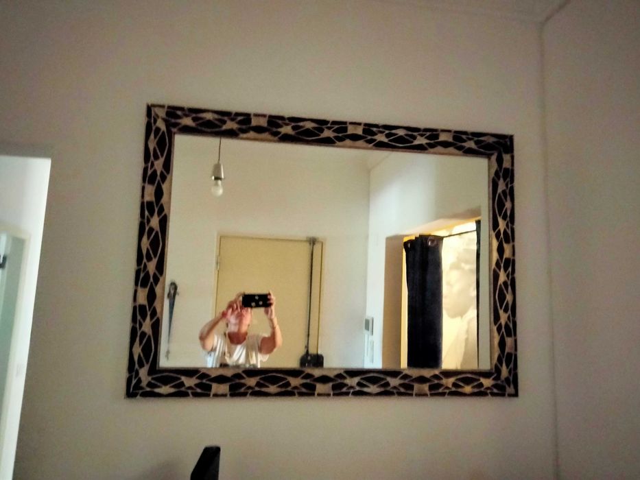 Espelho de entrada ou sala , como novo castanho com dourado.