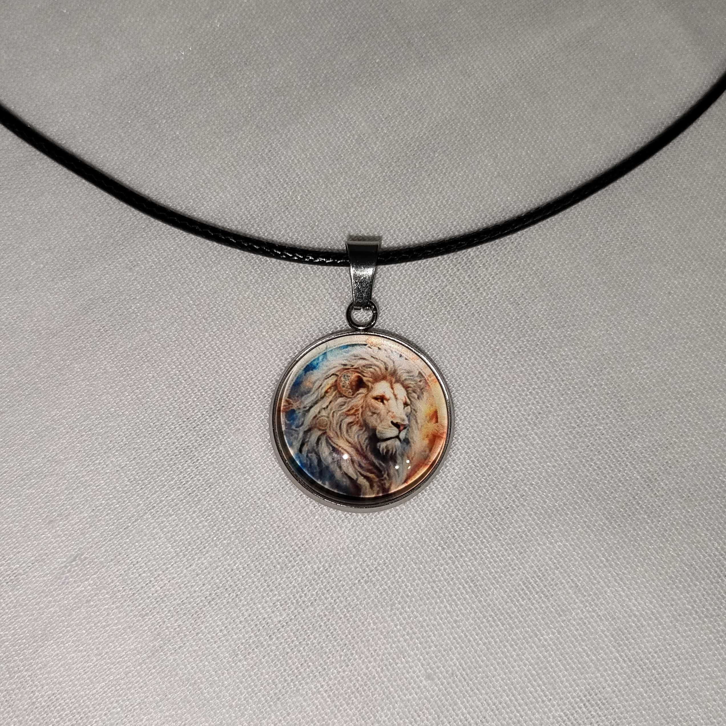 N165 Naszyjnik Lew Znak Zodiaku Handmade