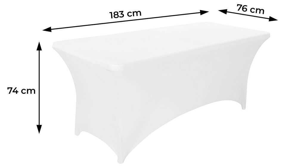 Obrus uniwersalny pokrowiec na stół cateringowy 180 cm 6FT biały