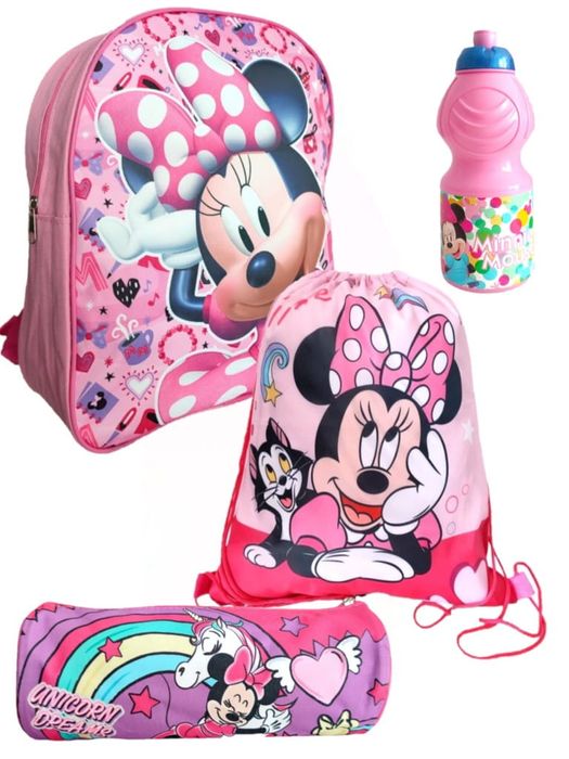Plecak mały na wycieczki worek bidon piórnik tuba z Myszką Minnie