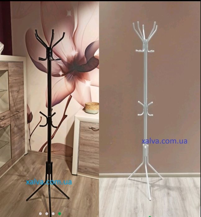 Підлогова вішалка FLOR 180 х 35 х 35 см чорна,біла