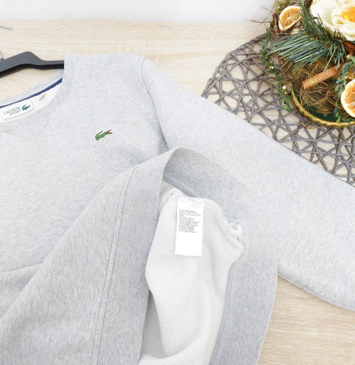 LACOSTE Bluza Męska Crewneck Bawełna Polar Nowa S/M Okazja!
