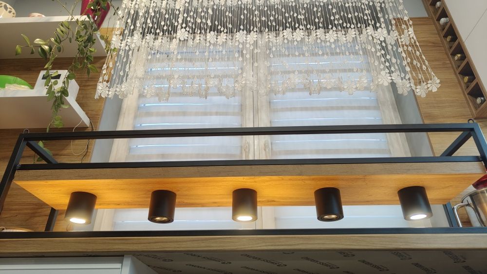 Lampa, żyradndol nad stół, wyspę podsufitowa, loft, industrial.