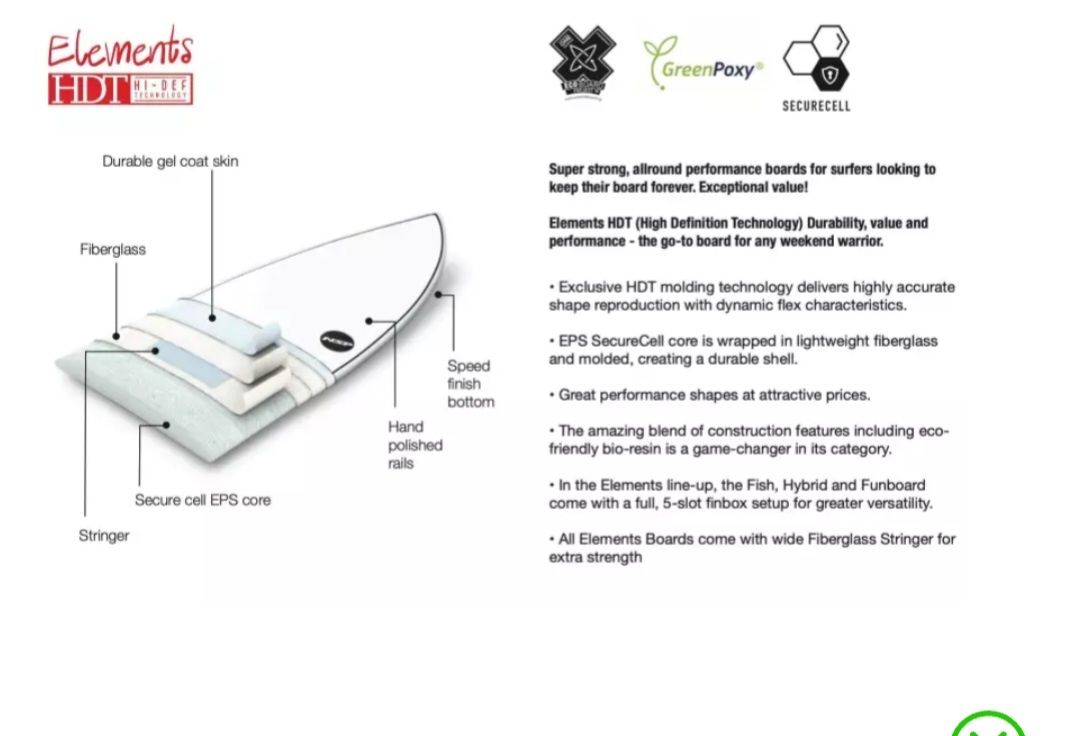 Prancha de surf NSP Elements Hybrid 6.2 40.5L