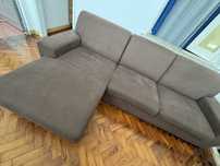 Sofa de canto castanho