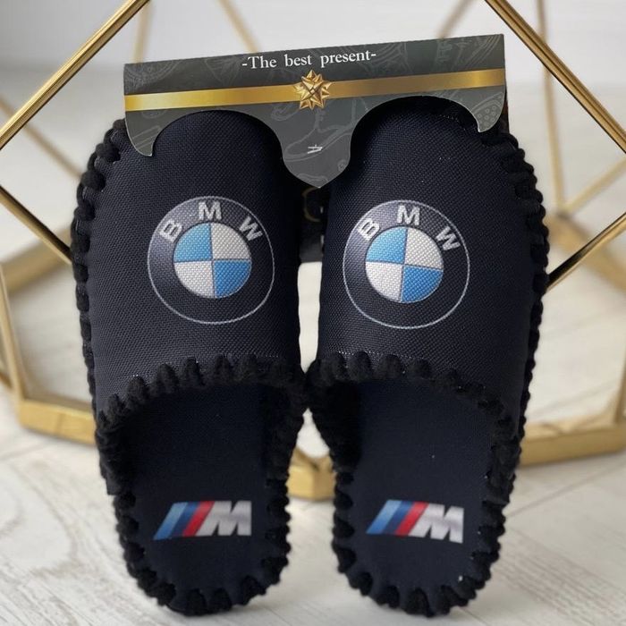 Тапочки мужские с логотипом авто БМВ Мерс Ауди Порш натуральный войлок