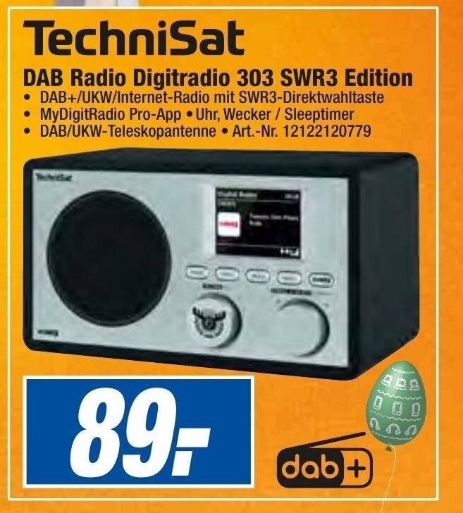 Radio Internetowe Analog Cyfrowe Technisat DIGITRADIO 303 SWR3 Edition