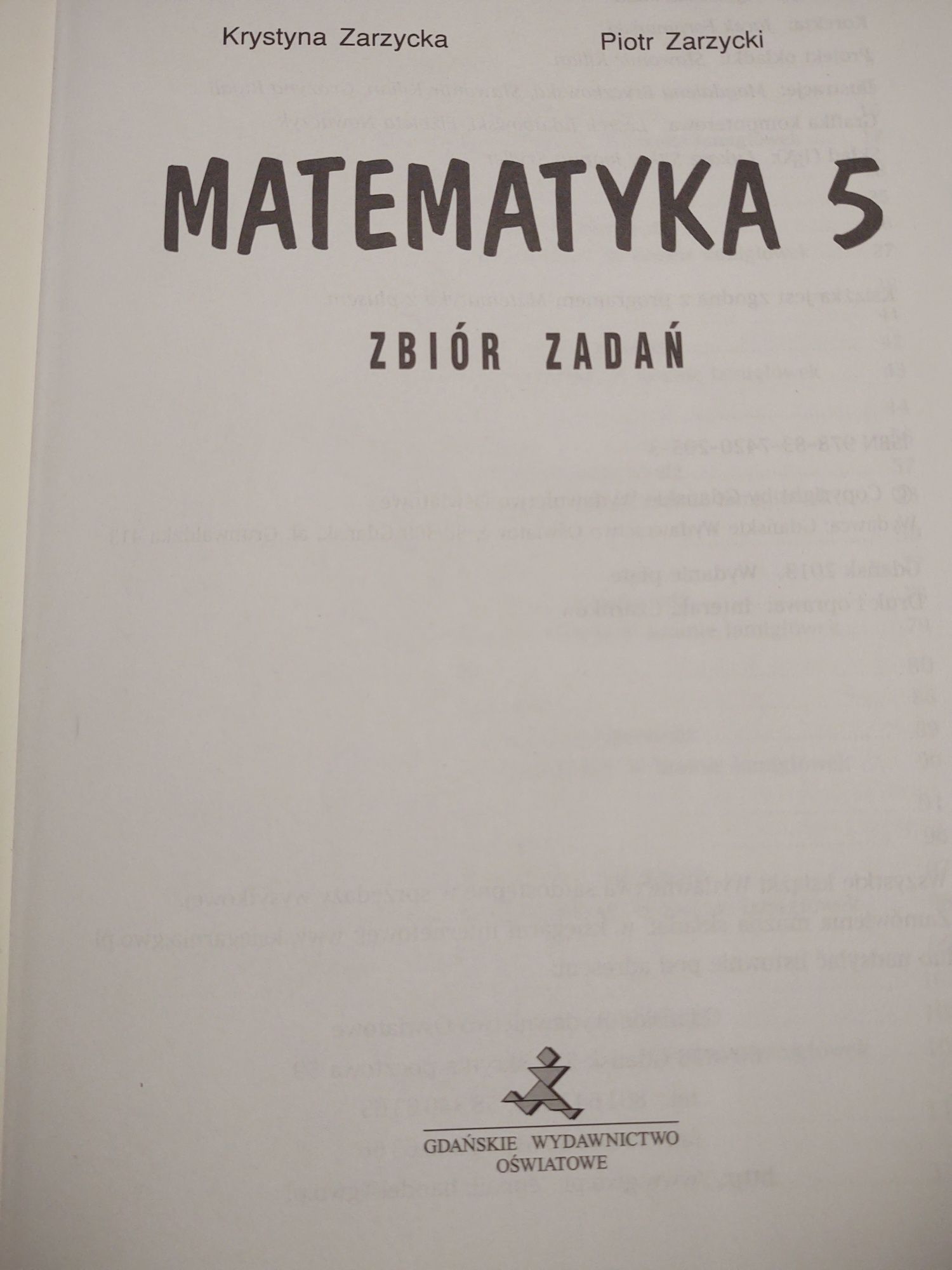 Matematyka 5 - zbiór zadań.