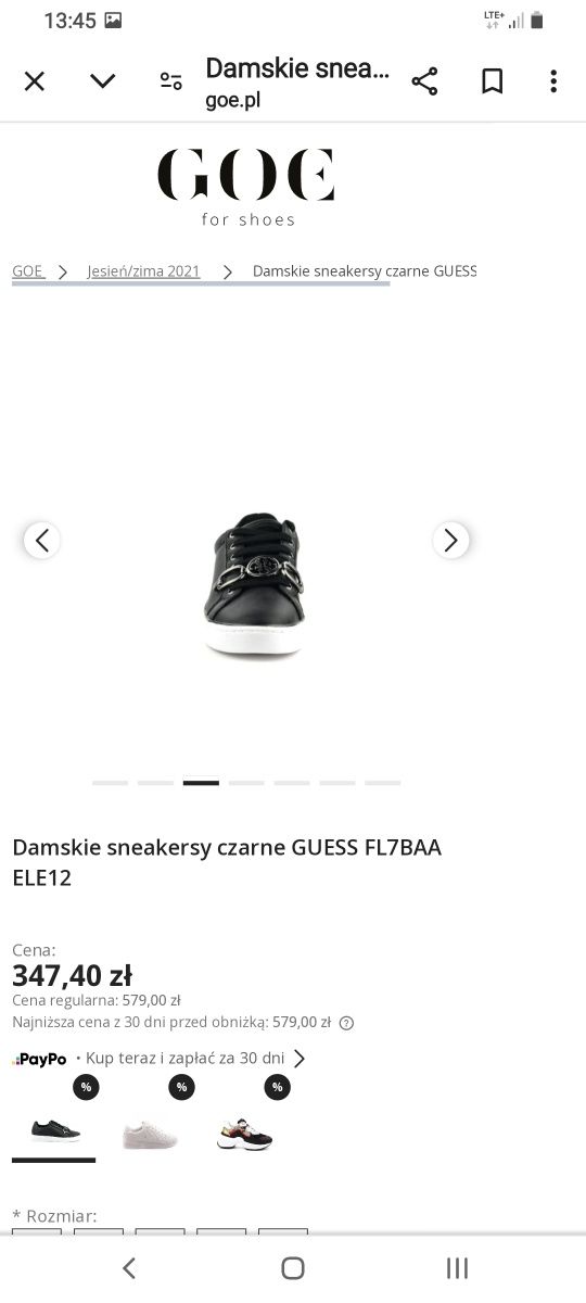 Damskie Sneakersy czarne GUESS