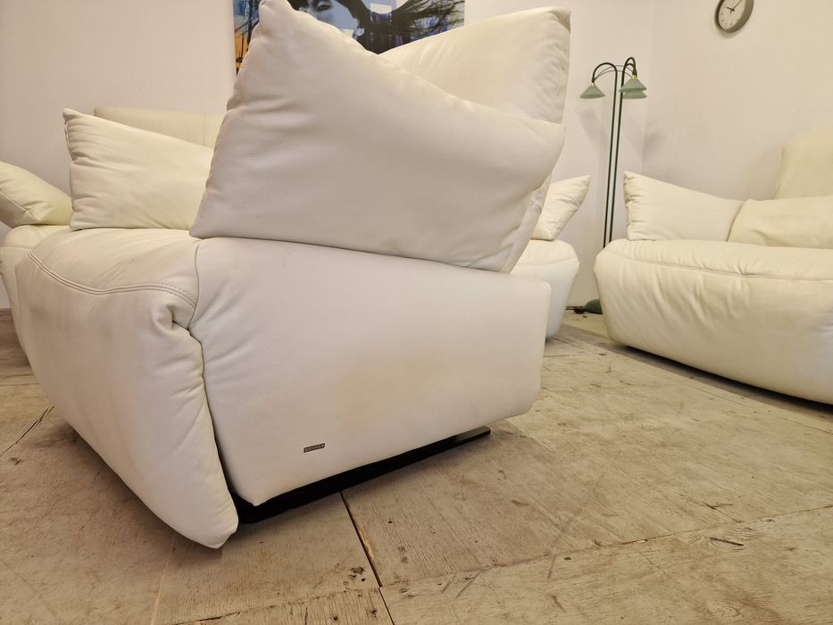 Piękny nowoczesny komplet wypoczynkowy skóra naturalna/relax /Koinor