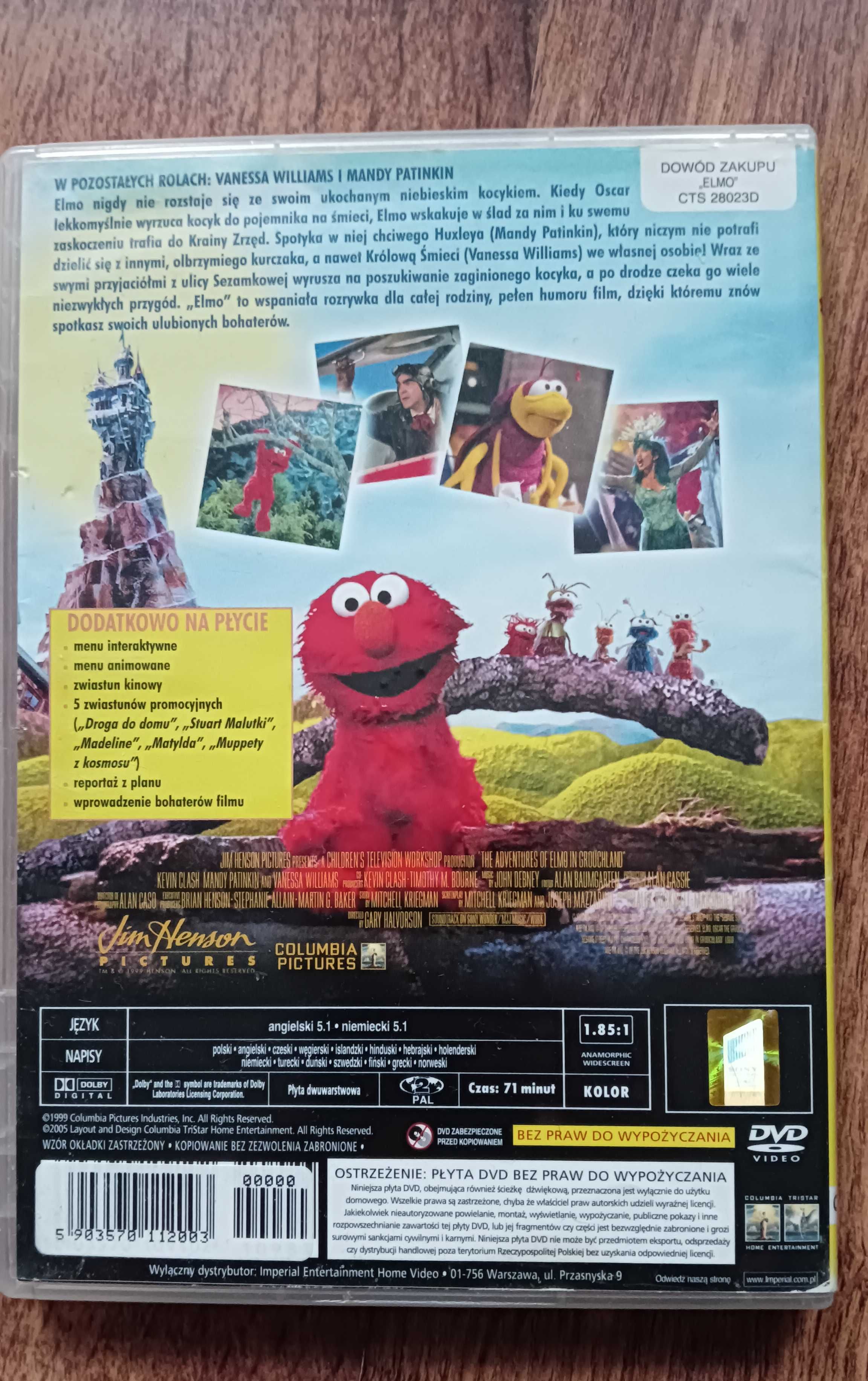 ELMO i kocyk DVD Video dla dzieci