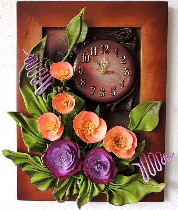 Oryginalny obraz z kwiatami i zegarem + GRAWER na jubileusz PAMIĄTKA