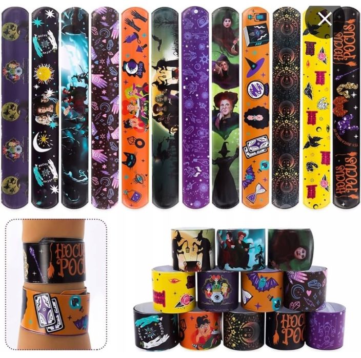 Zestaw 12 bransoletek opasek na rękę hallowen Hokus Pokus HAL23