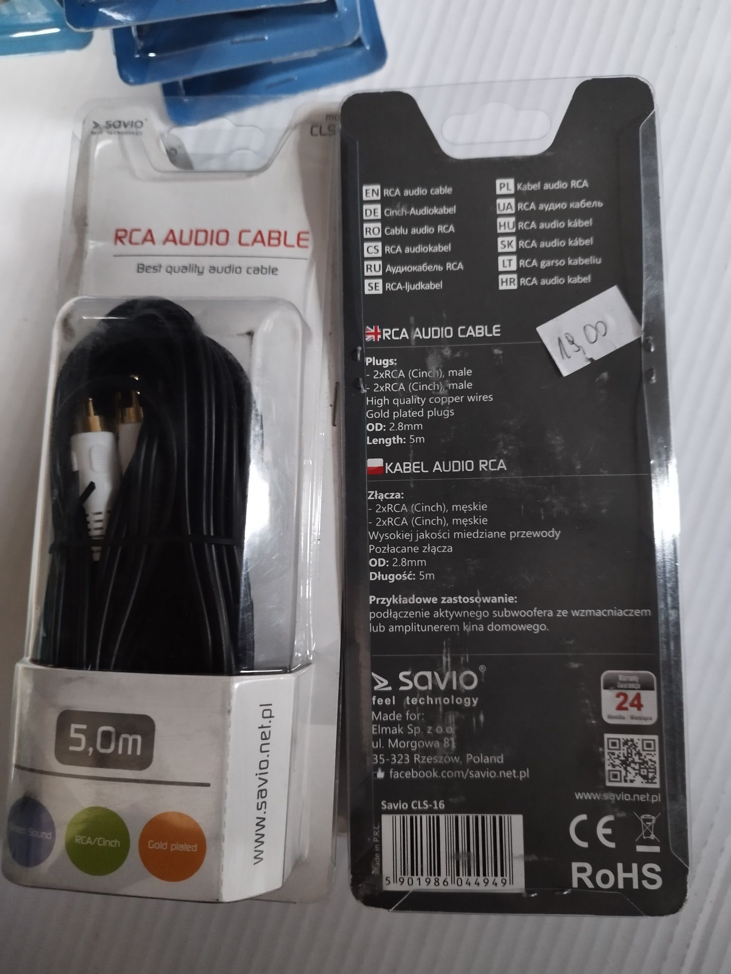 Kabel audio 2xRCA - 2x RCA 5m