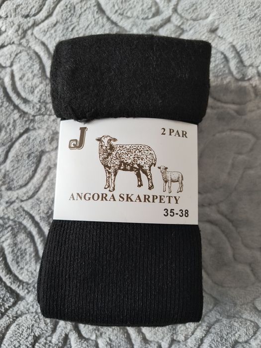 2 pary ciepłe SKARPETY GRUBE ANGORA 35-38 unisex