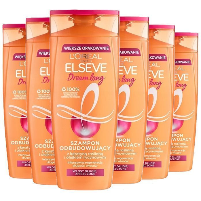 6x Loreal Elseve Dream Long Szampon Do Długich Włosów, 500 ml