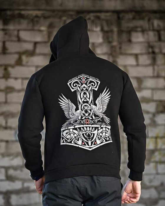 Чоловіче тактичне худі THOR + Ворони  Тепле на флісі  M–3XL