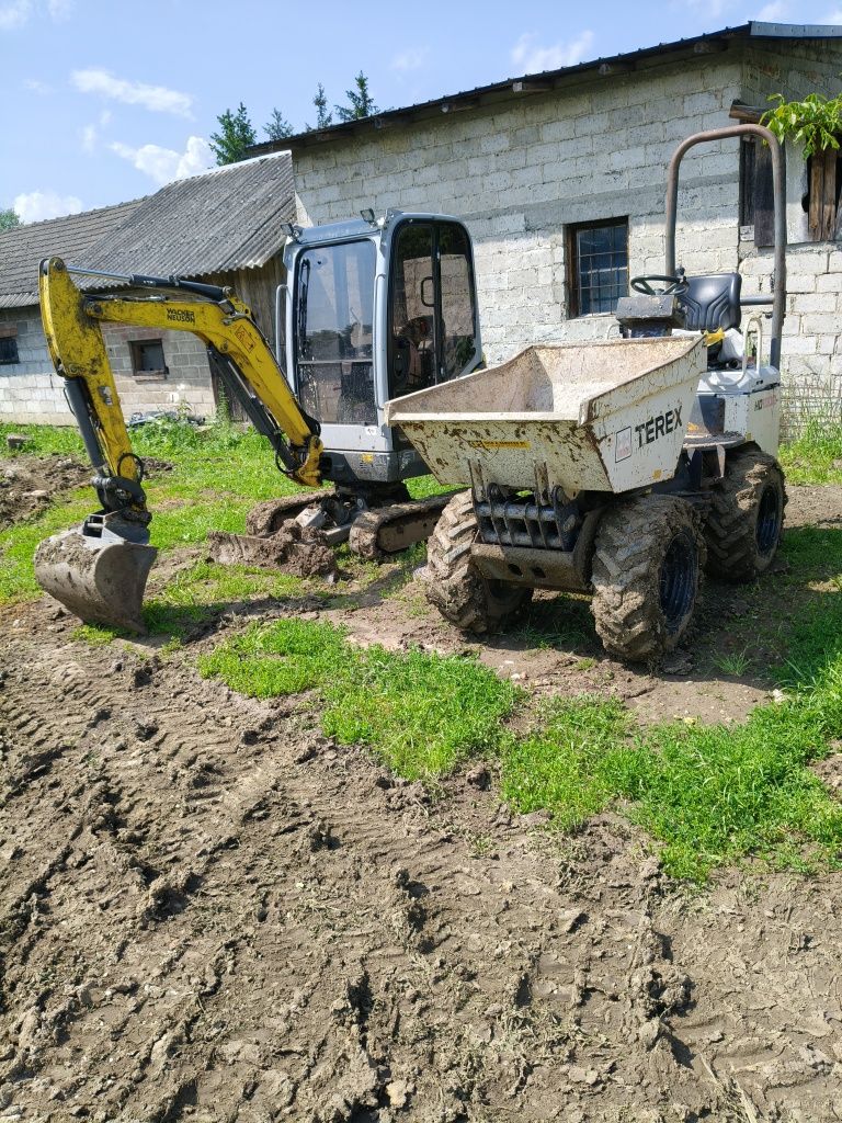 Usługi minikoparką Kucie młotem hydraulicznym  odwierty Roboty ziemne