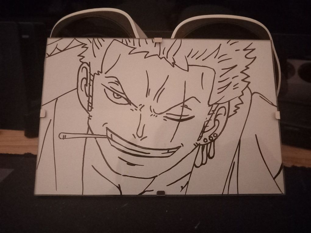 Roronoa Zoro - One Piece - Pintura em vidro personalizável