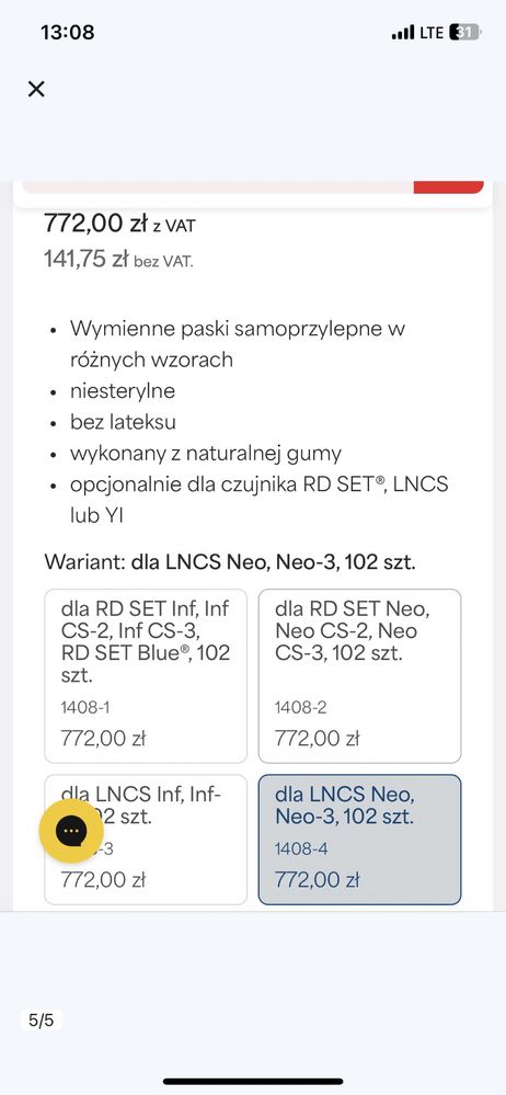 Paski samoprzylepne tejpy Masimo Replacement tapes do pulsoksymetru