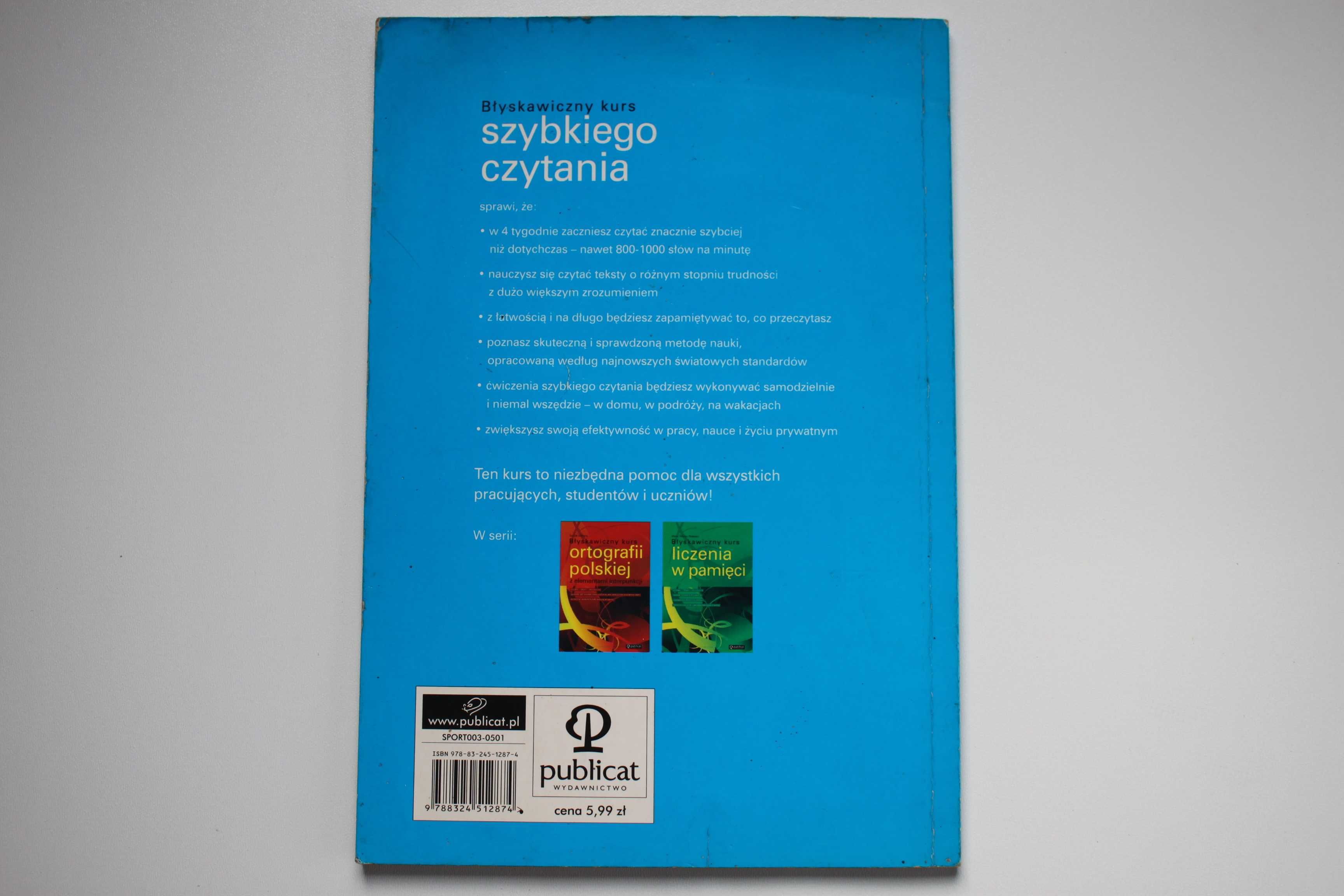książka "Błyskawiczny kurs szybkiego czytania" - J. Mierwińska