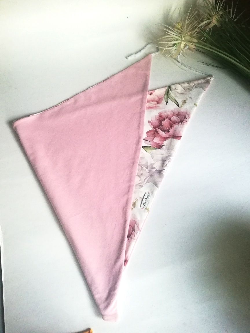 Chusta i opaska damska peonie handmade