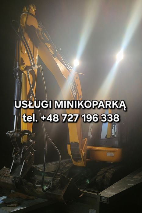 Usługi minikoparką, minikoparka, wykopy, równanie terenu, przyłącza