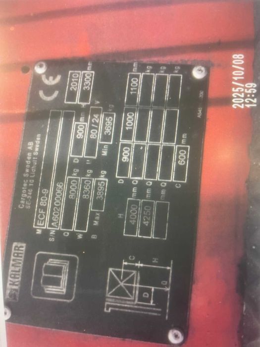 wózek widłowy czołowy KALMAR ECF 80-9