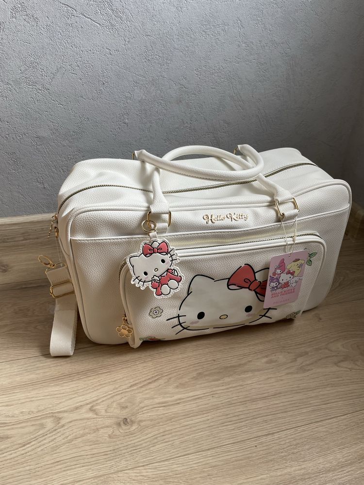 Torba duża podróżna weekender Hello Kitty biała nowa na wyjazd