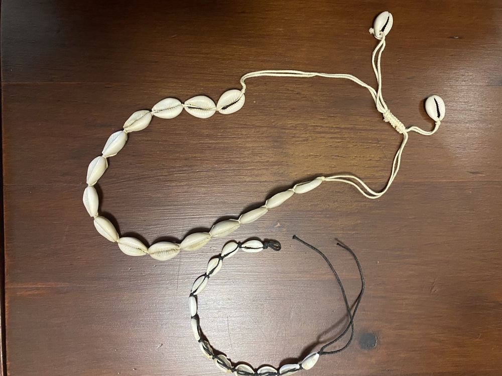 Colar e pulseira conchas