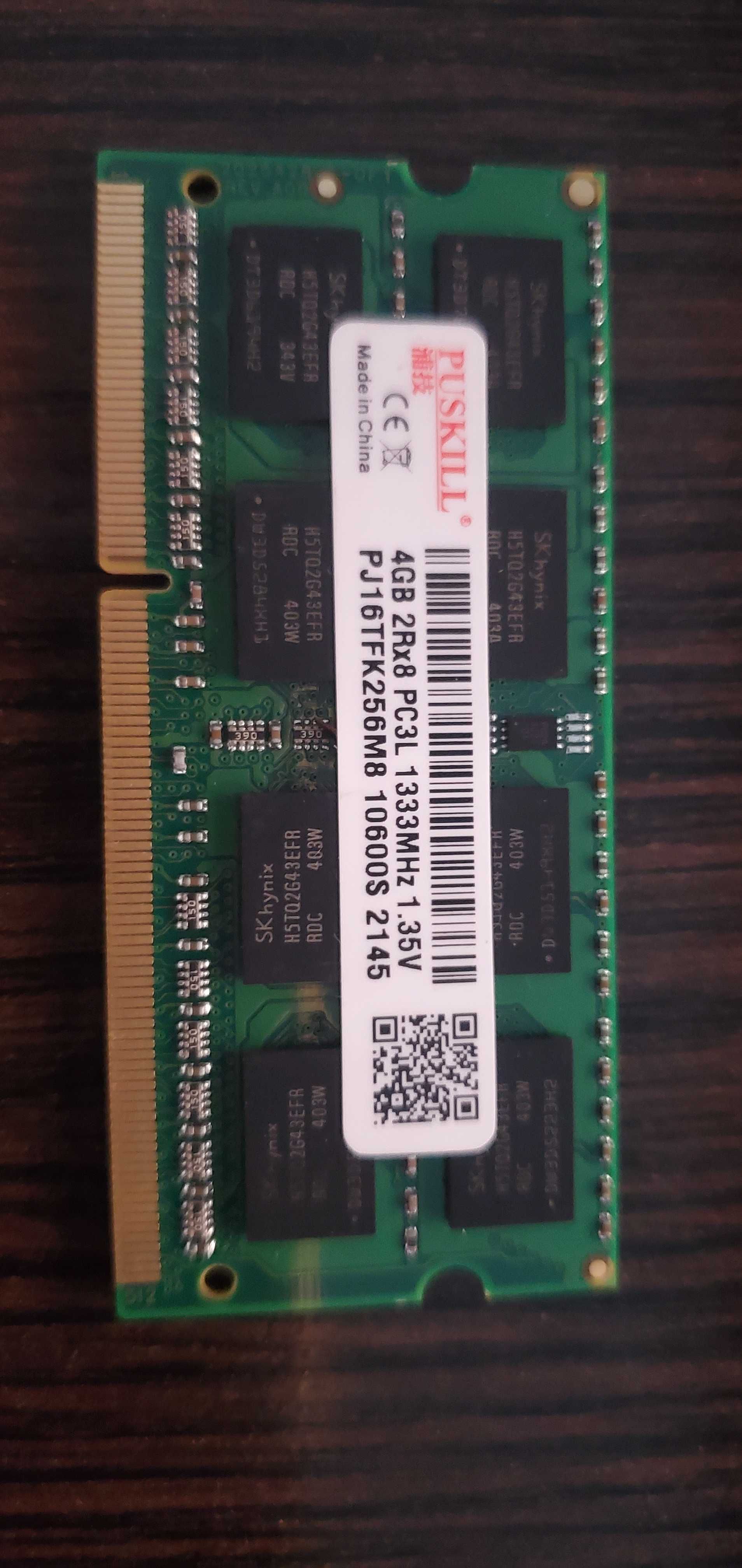Оперативна пам'ять PUSKILL DDR3L 4Gb 1333s  1.35V  CL9 204Pin SO-DIMM