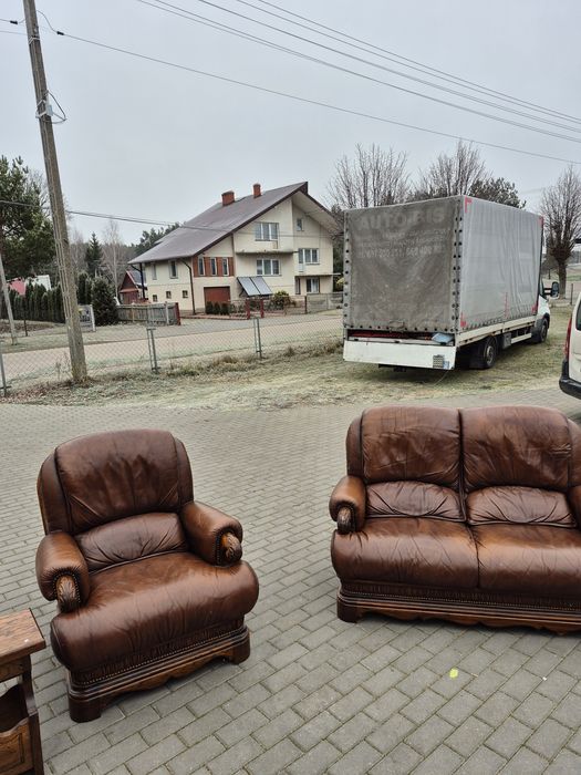 Przepiękny komplet skórzany