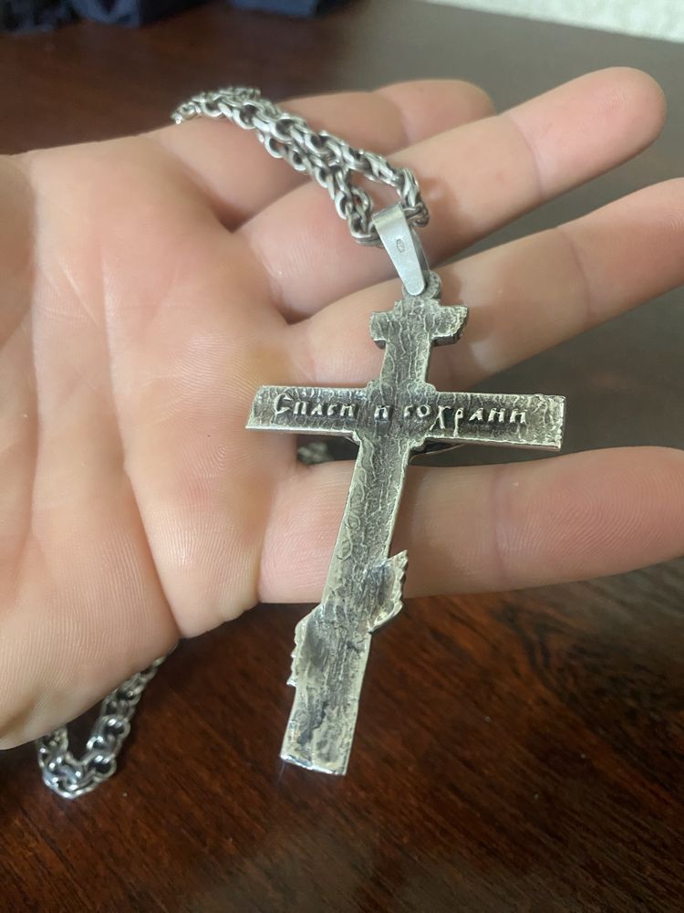 Продам крест с цепью 925 серебро