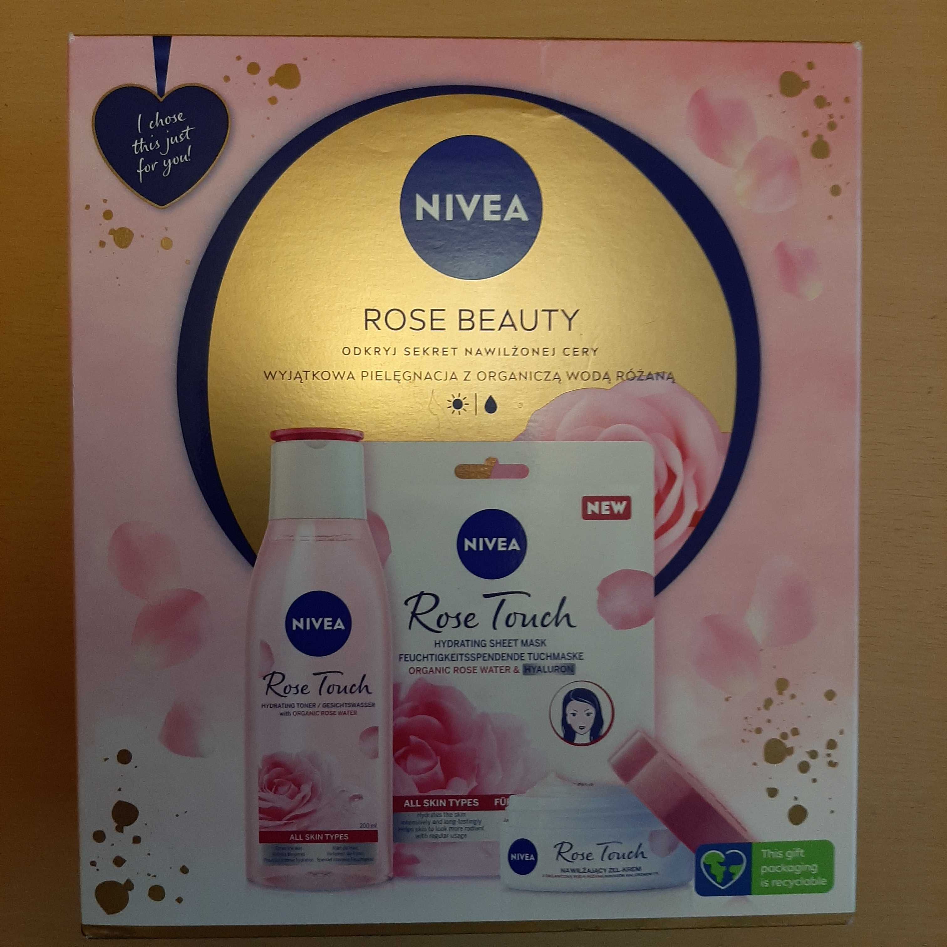 Zestaw kosmetyków Nivea Rose Bauty kobiety damski żel krem maska tonic