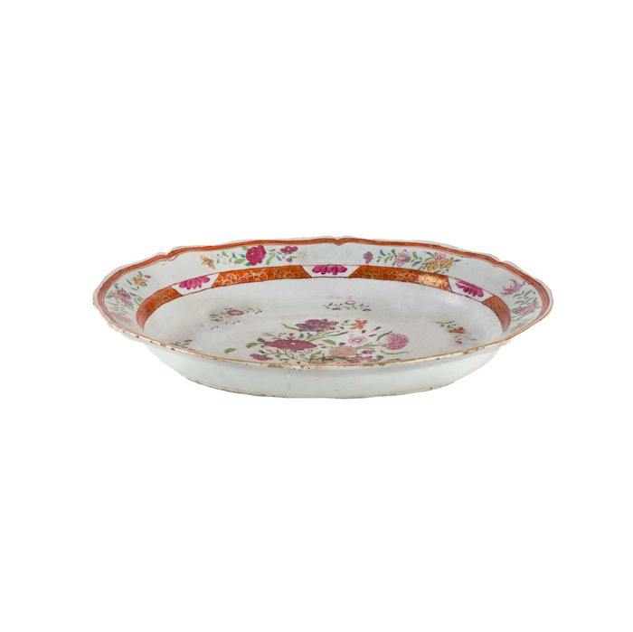 Travessa Porcelana Rosa Companhia Portuguesa Índias, Século XVIII