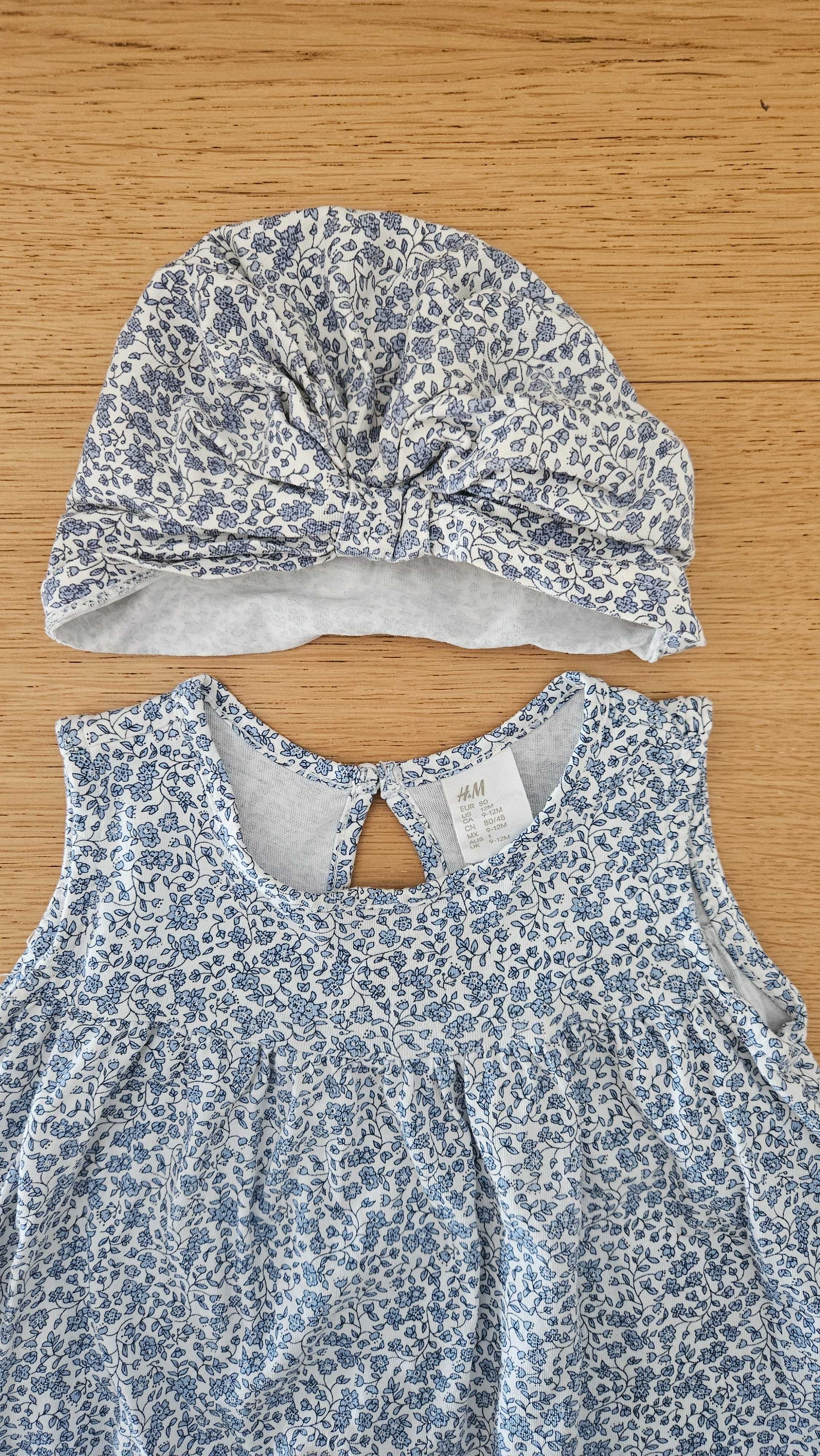 Zestaw tunika niemowleca + czapeczka H&M 80