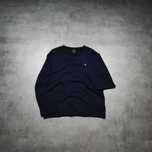 MĘSKA Granatowa Koszulka Bawełna Długi Rękaw Haft Polo Ralph Lauren