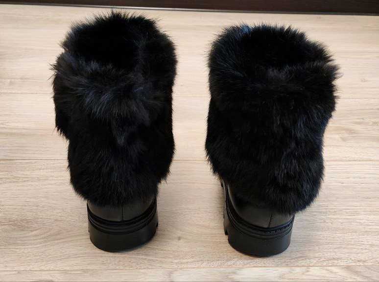 зимові жіночі черевики шкіряні з натуральним хутром, зимові чоботи