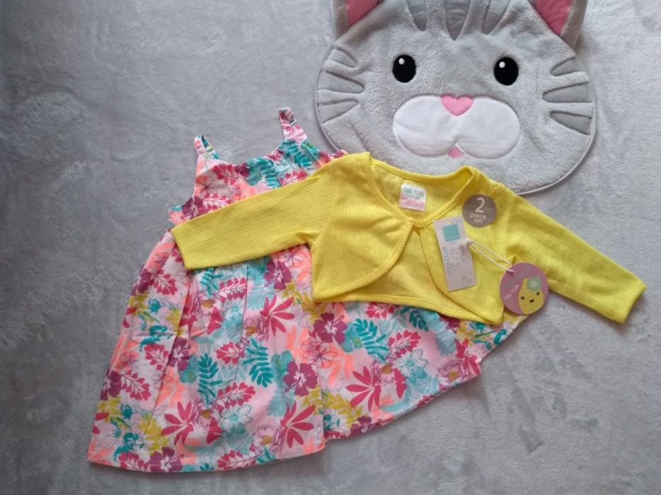 Nowe z metką - Sukienka ze sweterkiem Baby Girl Cool Club r. 68