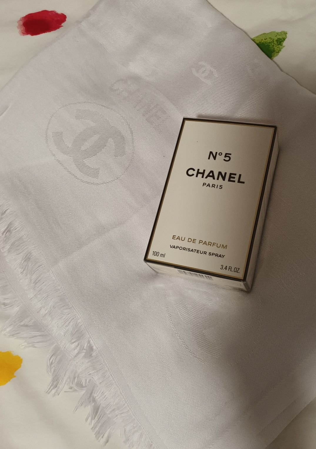 Elegancki, oryginalny, duży szal oversize CHANEL