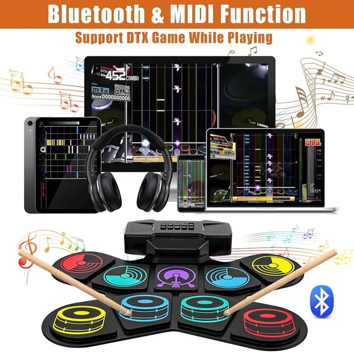 Электронная ударная установка для детей, комплект Uverbon Roll-Up