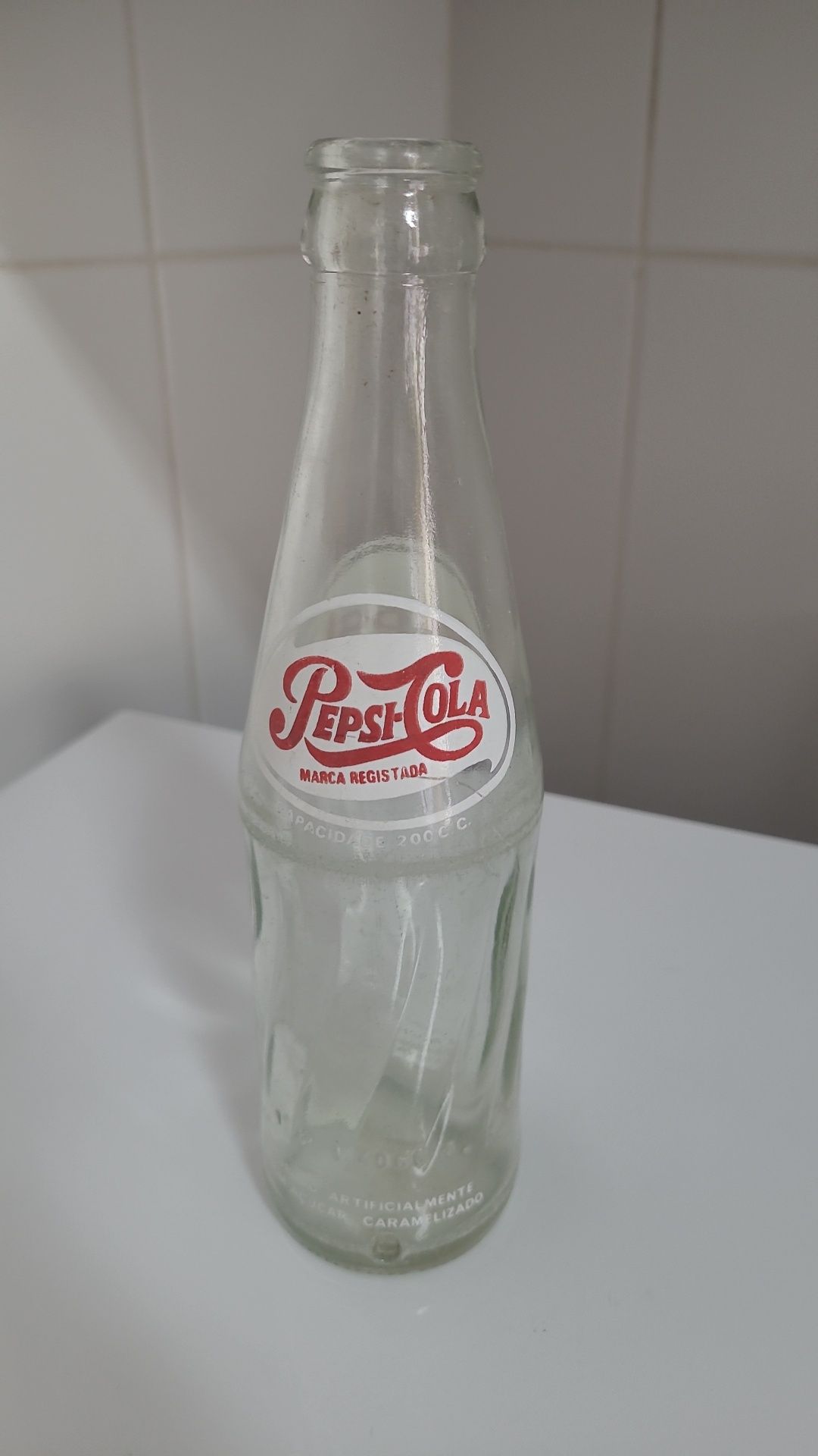 Garrafa antiga de Pepsi-Cola pirogravada, 200cc