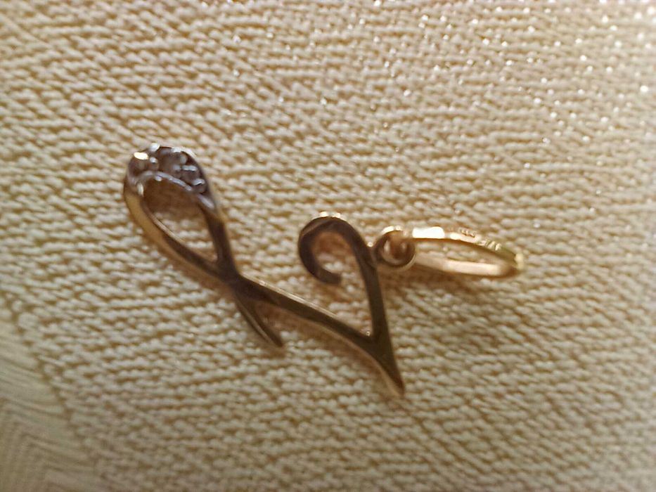 Nowy wisiorek złoto 585 literka J, zawieszka literka G ze złota Briju