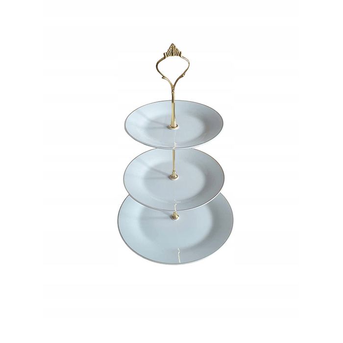 Porcelanowa etażerka patera 3-poziomowa stojak na ciasto