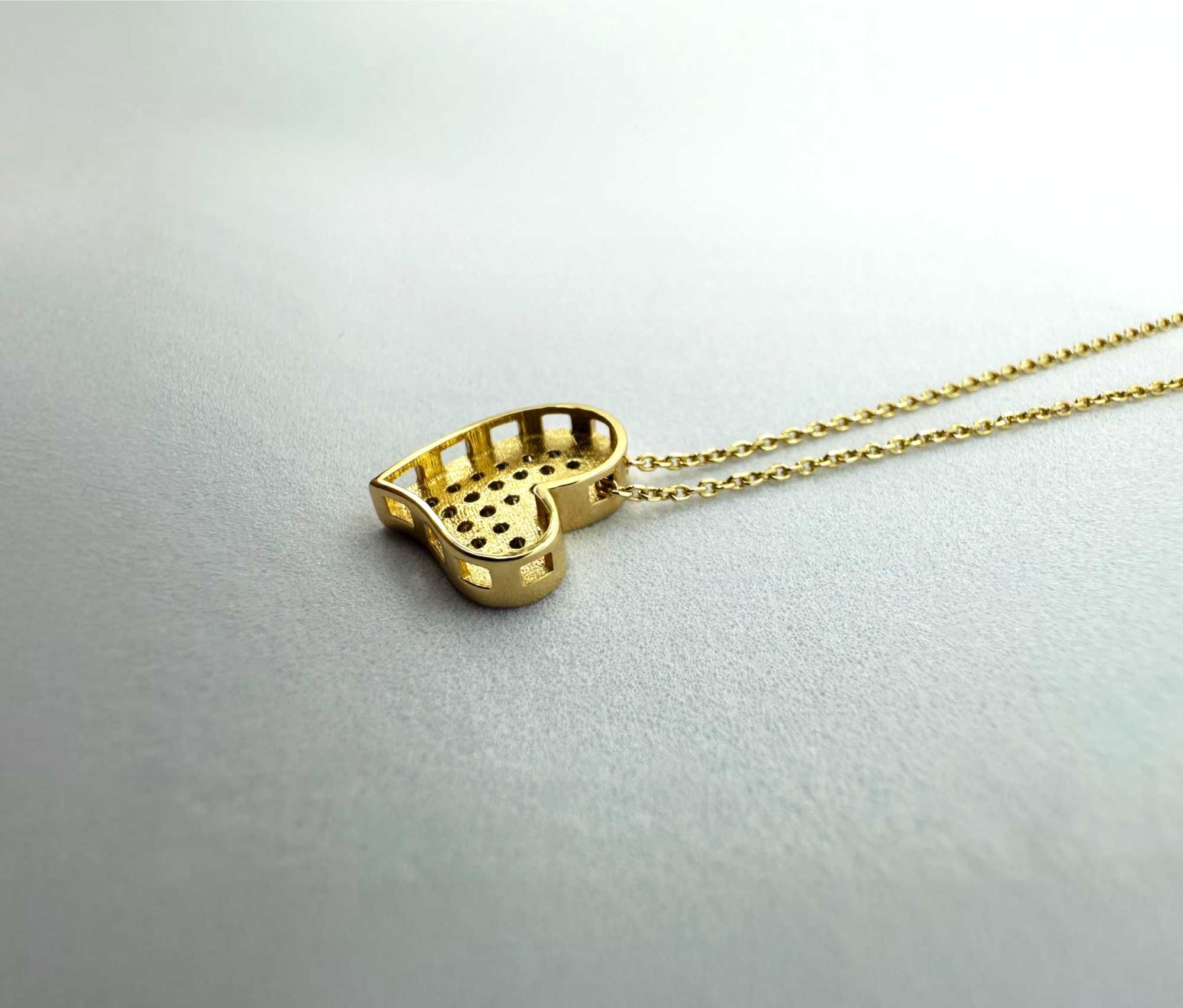 14K Gold Necklace, love heart necklace