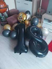 Balony na 18 czarno złote