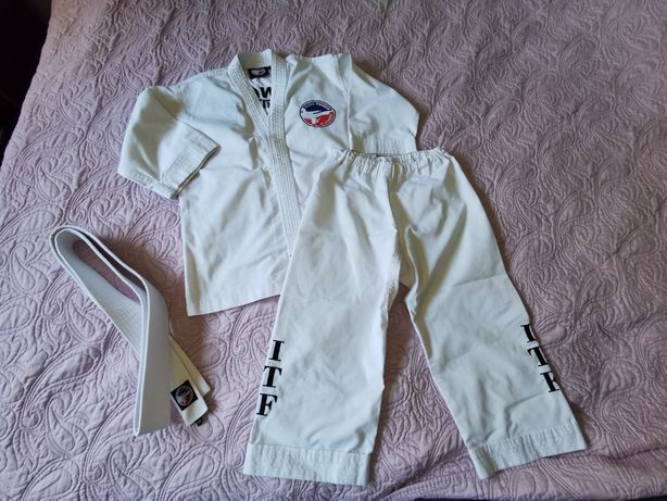 Dobok teakwondo polska federacja rozm. 130+ biały pas
